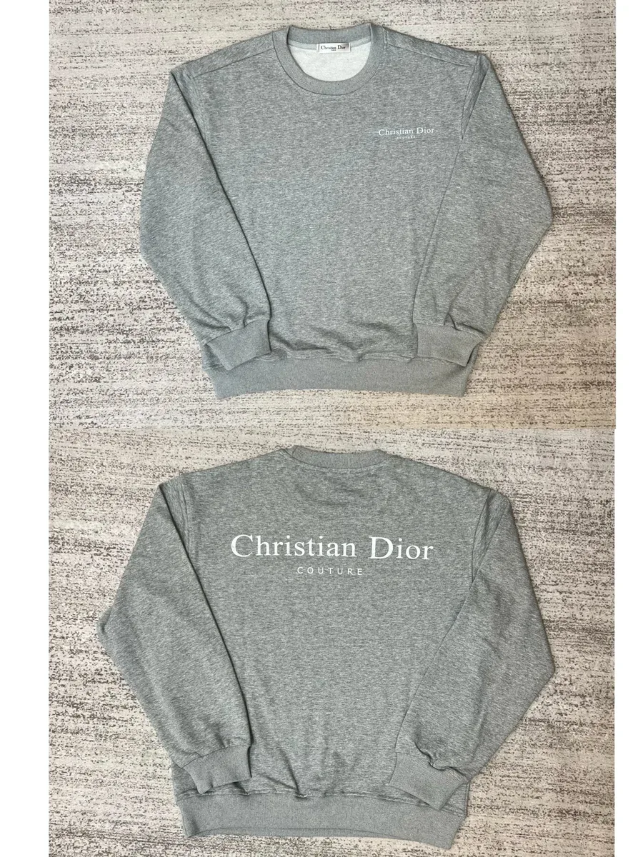 Dior Christian Dior Grey Couture Logo Crewneck Sweatshirt Grey - 1