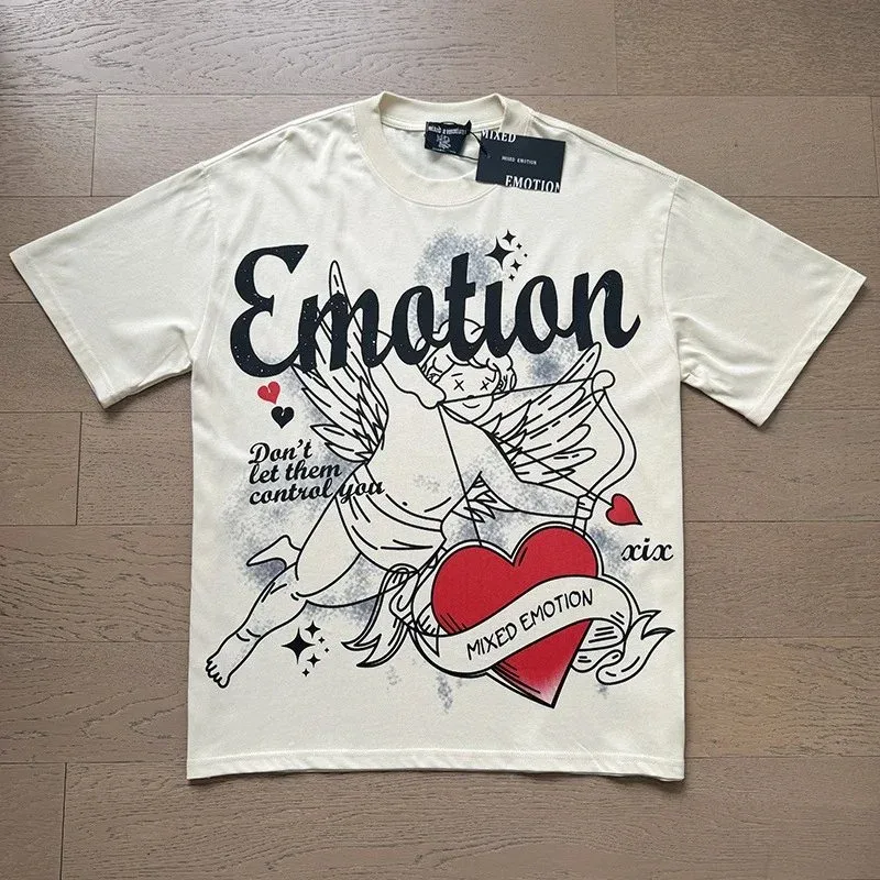 Other Mixed Emotion 'Emotion' Graphic T-Shirt Cream Cream - 1