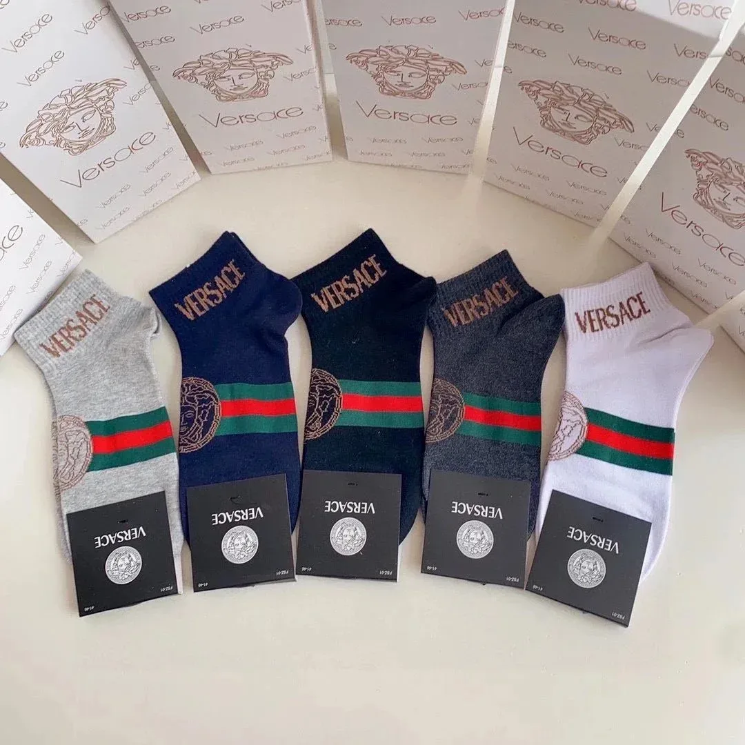 Versace Versace Medusa Stripe Socks Grey - 1