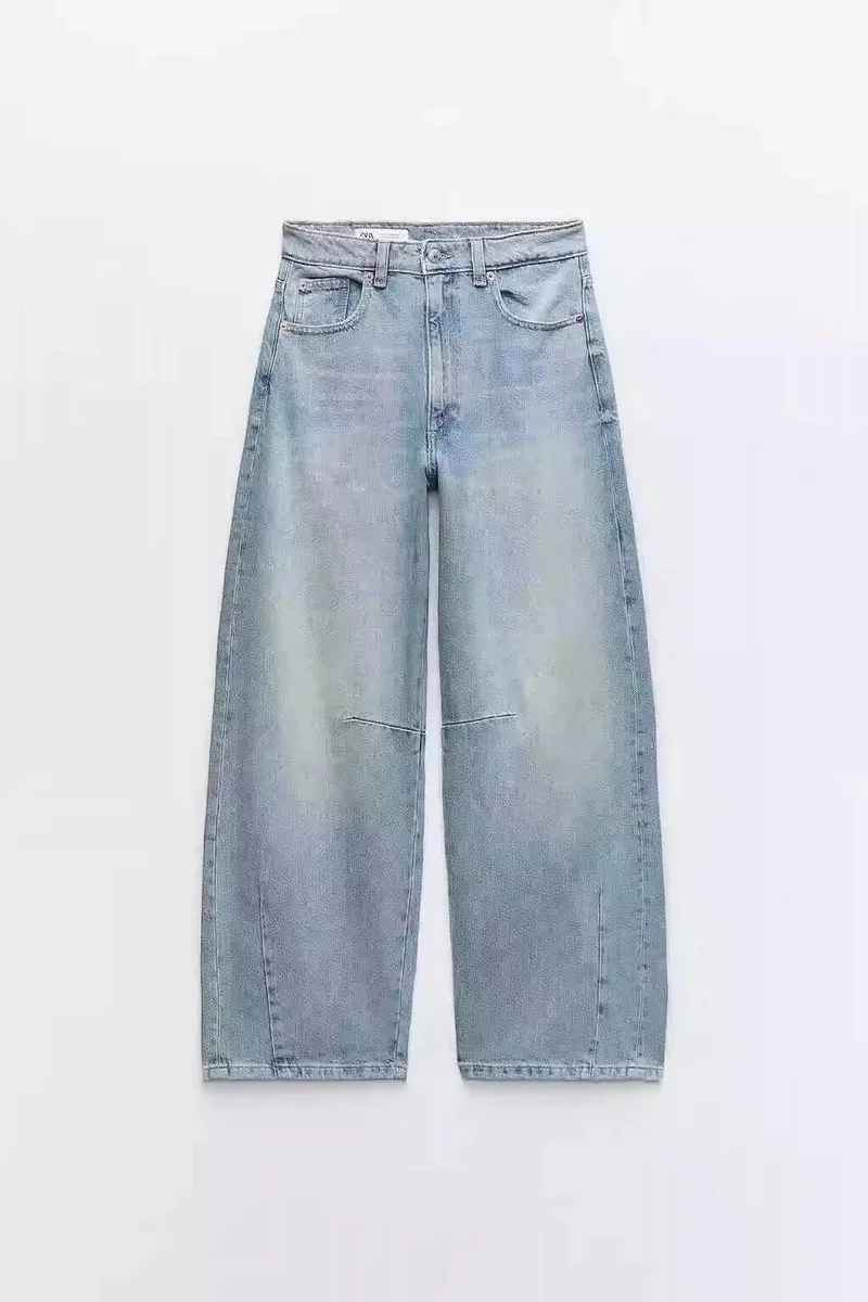 Zara Zara Wide Leg Jeans Indigo Blue Bottoms Blue