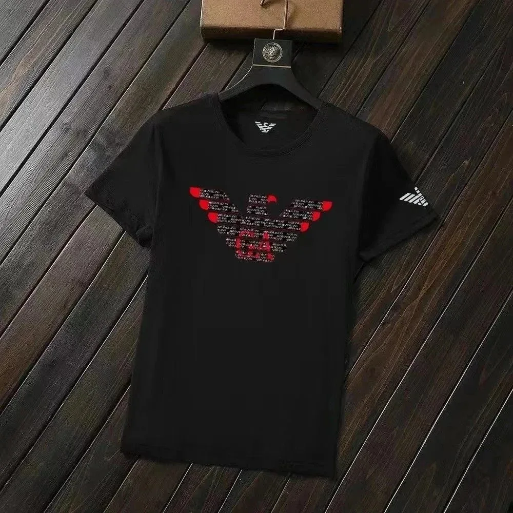 Armani Emporio Armani EA7 Black/Red Eagle Print T-Shirt Black