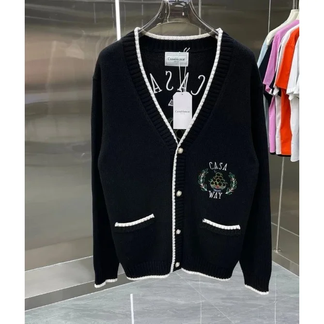 Other Black CASA WAY Embroidered Cardigan Sweater Black - 1