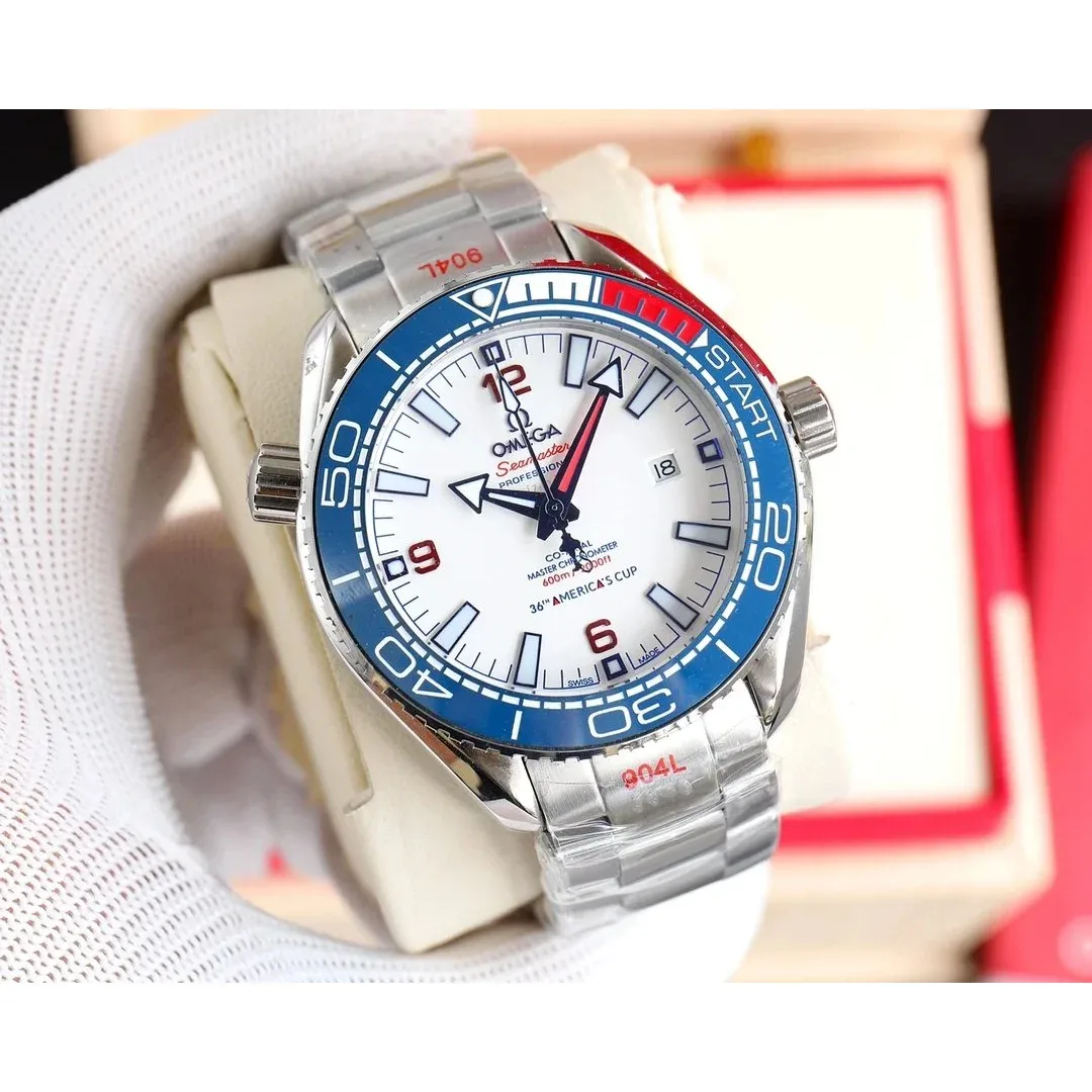 Omega Omega Seamaster Planet Ocean White/Blue Steel Watch Blue - 1