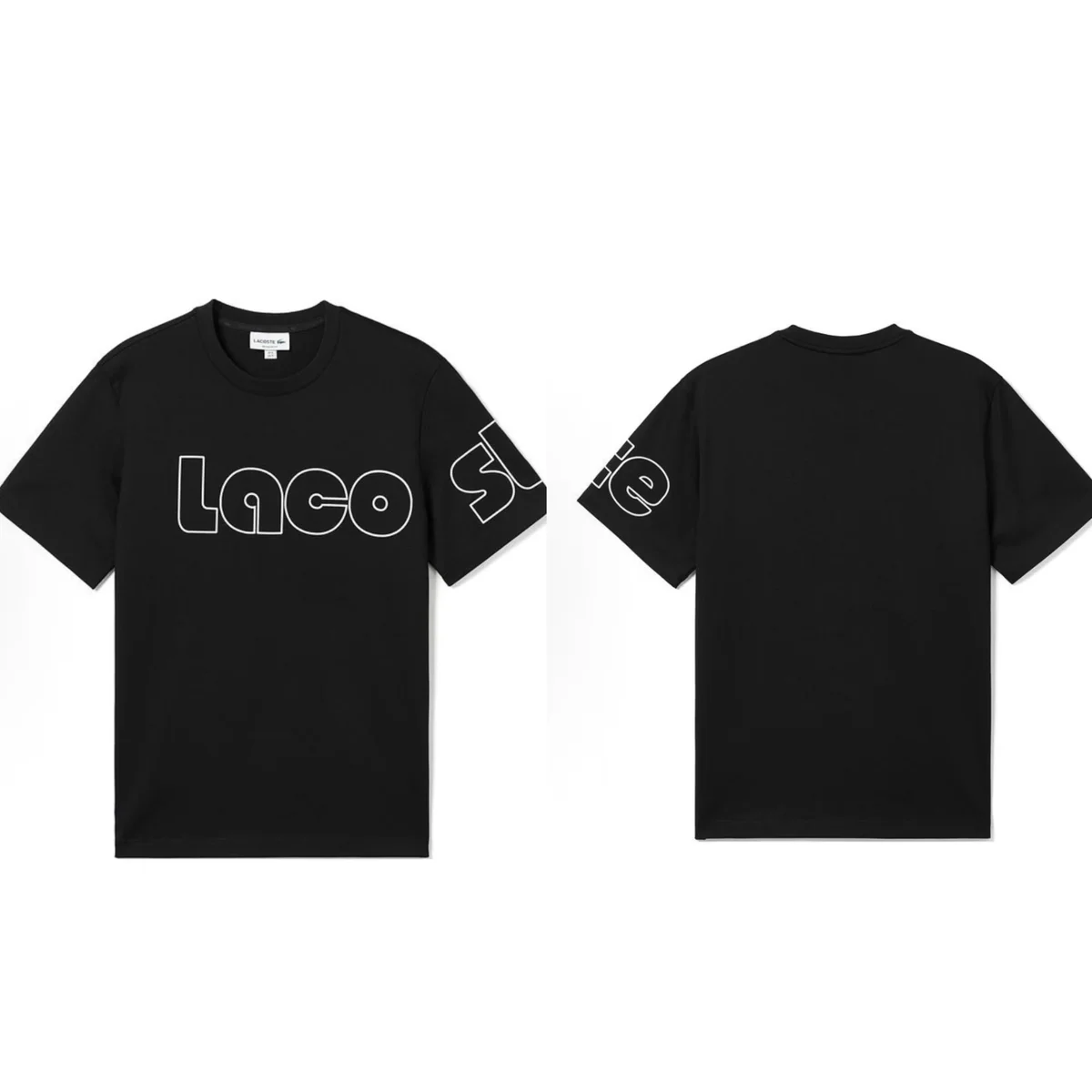 Lacoste Lacoste Black Outline Logo T-Shirt Black - 1