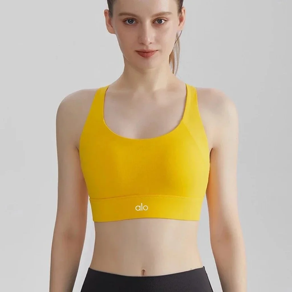 Alo Yoga Alo Mango Yellow Sports Bra Yellow - 1
