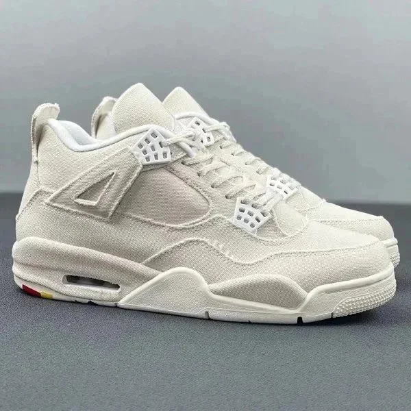 Jordan Air Jordan Air Jordan 4 Sail Canvas Sneakers White - 1