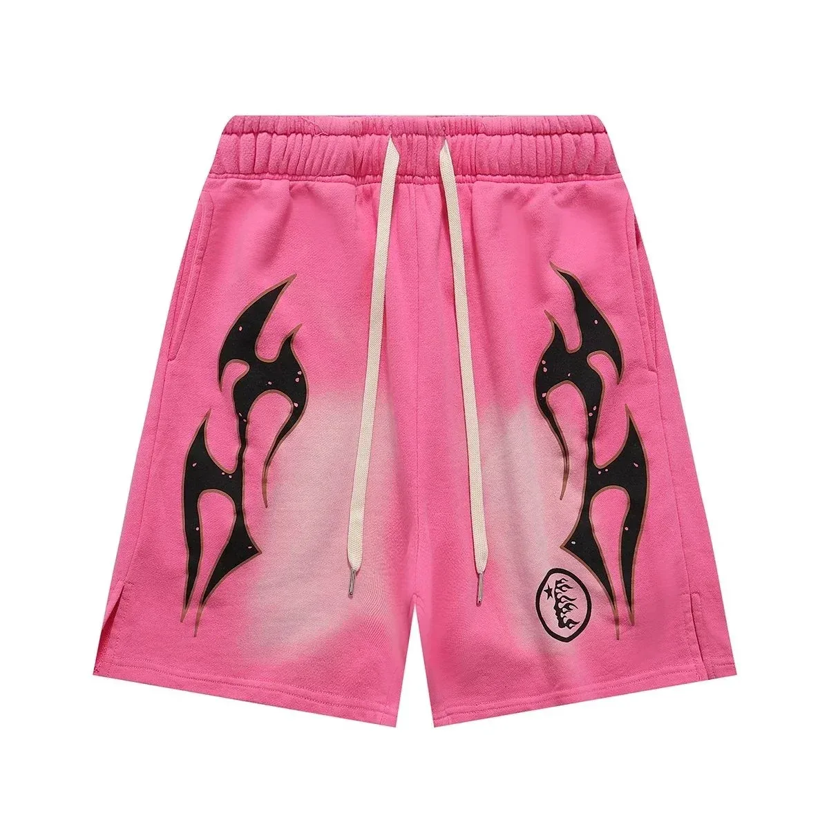 Other Pink Flame Print Shorts Casual Pink - 1
