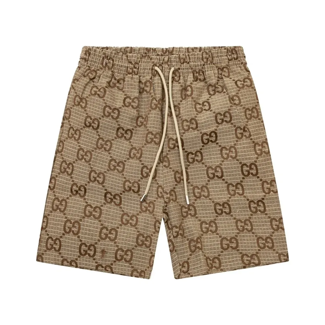 Gucci Gucci GG Supreme Brown Beige Monogram Shorts Beige