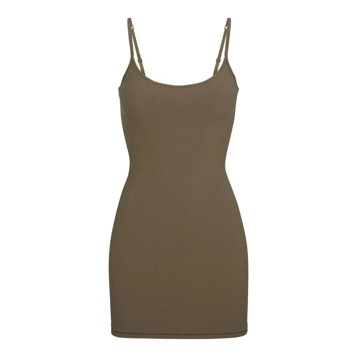 Other Military Green Ribbed Mini Dress Green - 1