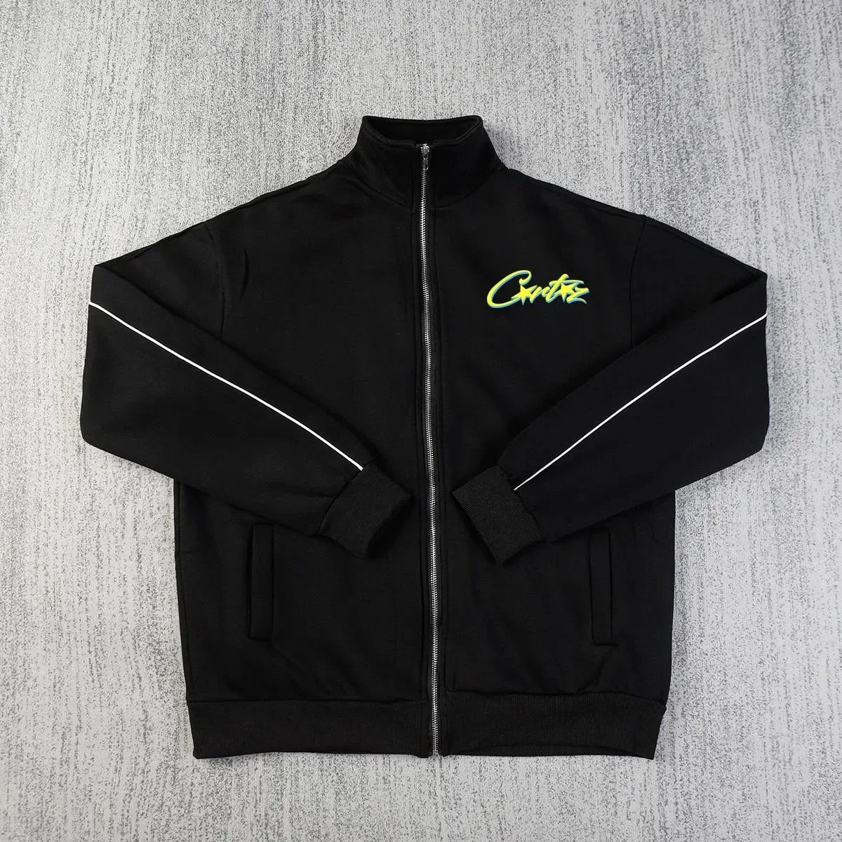 Other Yellow Print Track Jacket Black - 1