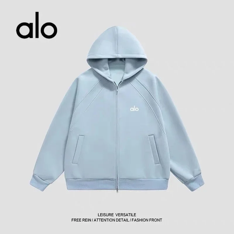 Alo Yoga Alo Light Blue Heavyweight Tencel Roman Hoodie Blue - 1