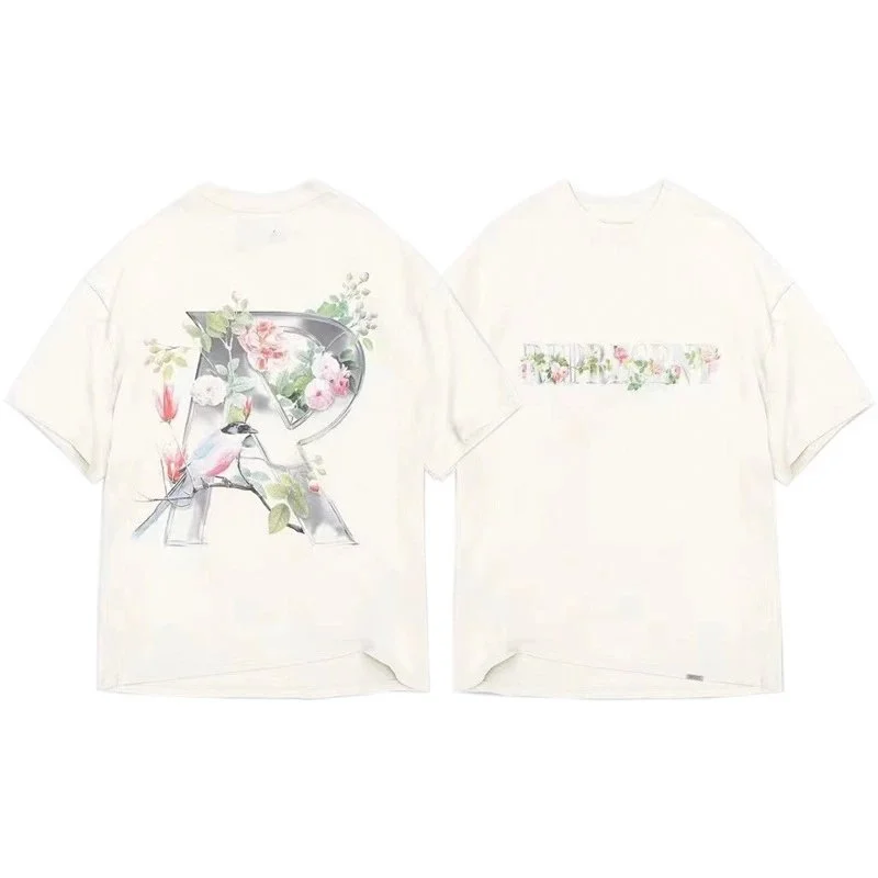 Other White 1074 Floral Print T-Shirt White - 1
