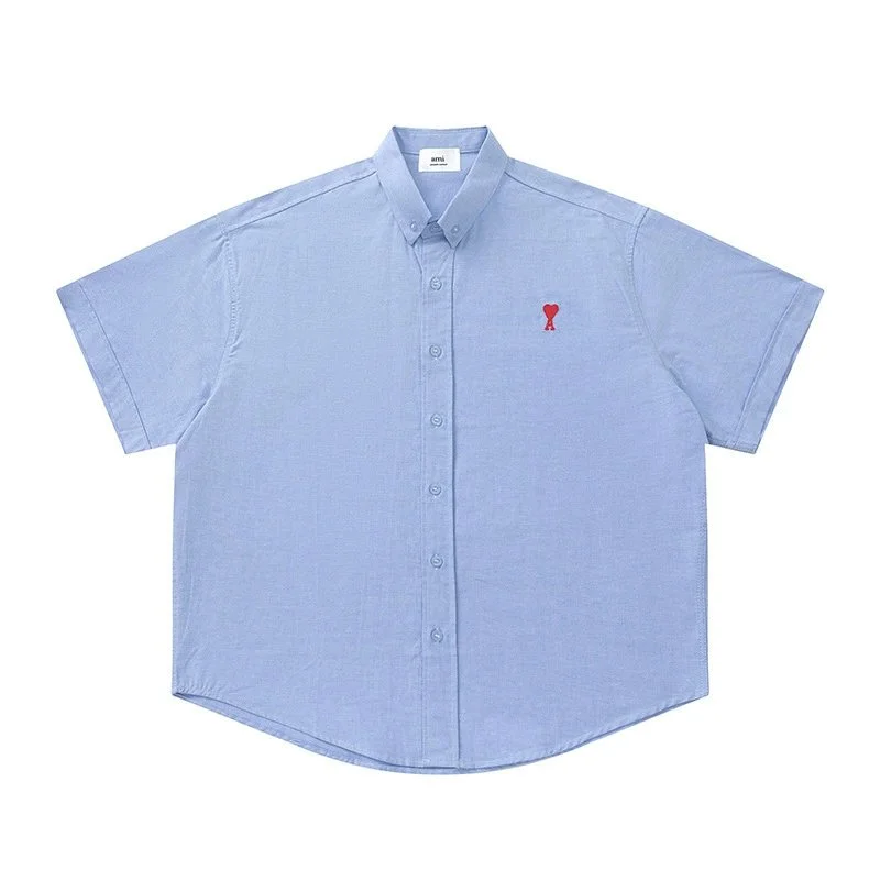 Ami Paris Ami Paris Classic Logo Light Blue Shirt Blue - 1