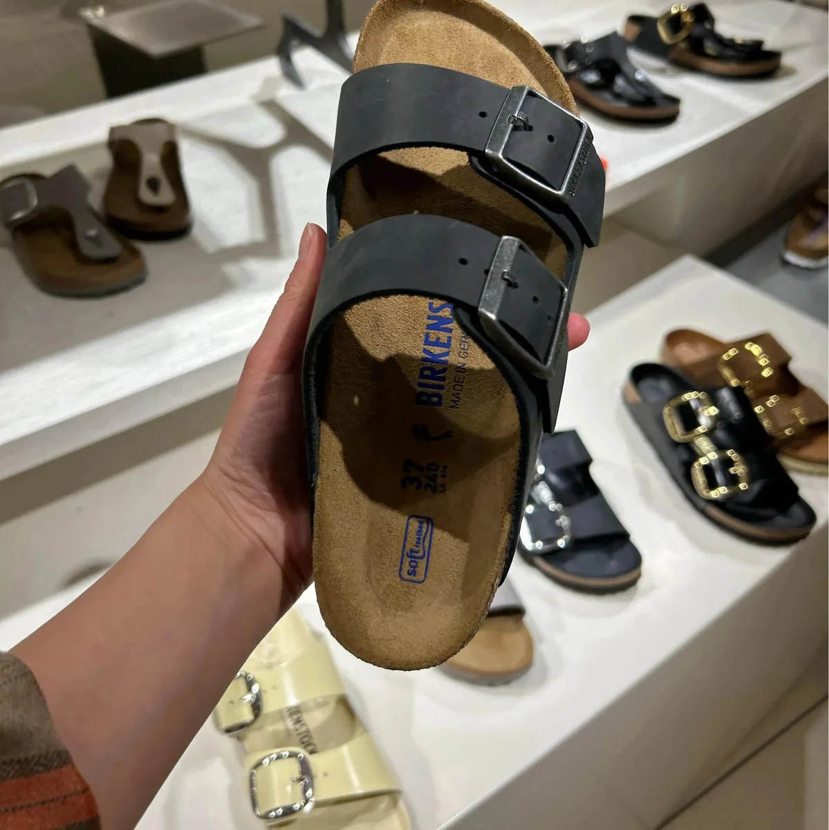 Birkenstock Birkenstock Arizona Double Buckle Black Leather Sandals Black