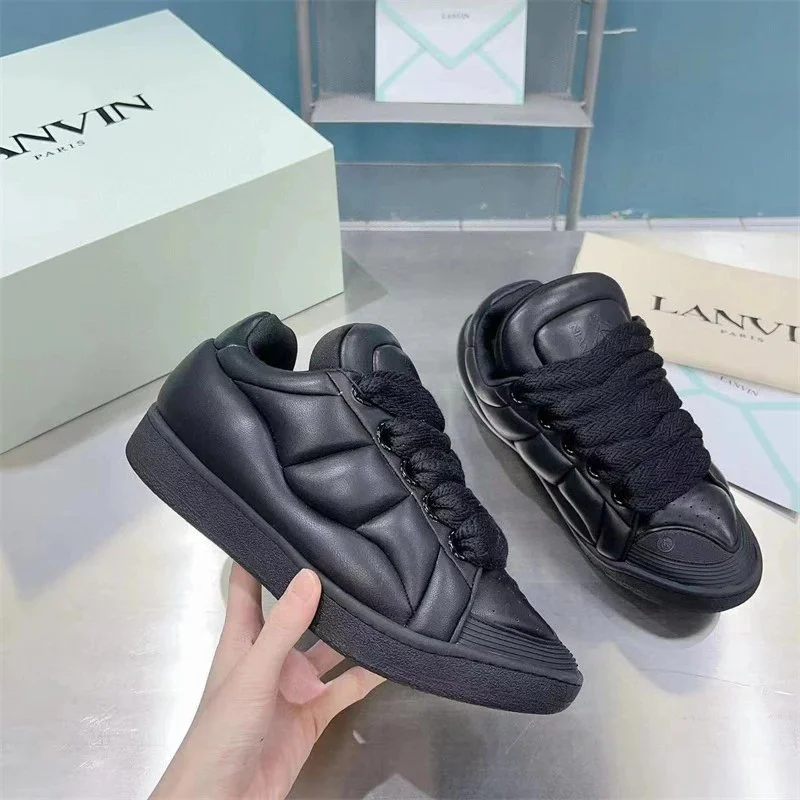 Lanvin Lanvin Black Leather Sneakers Black - 1