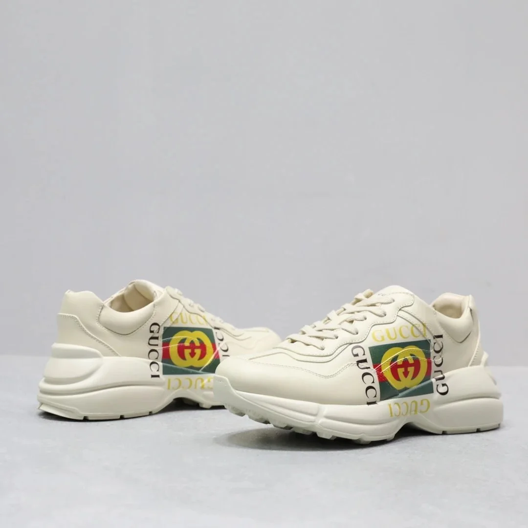 Gucci Gucci Rhyton White Leather Sneakers White - 1