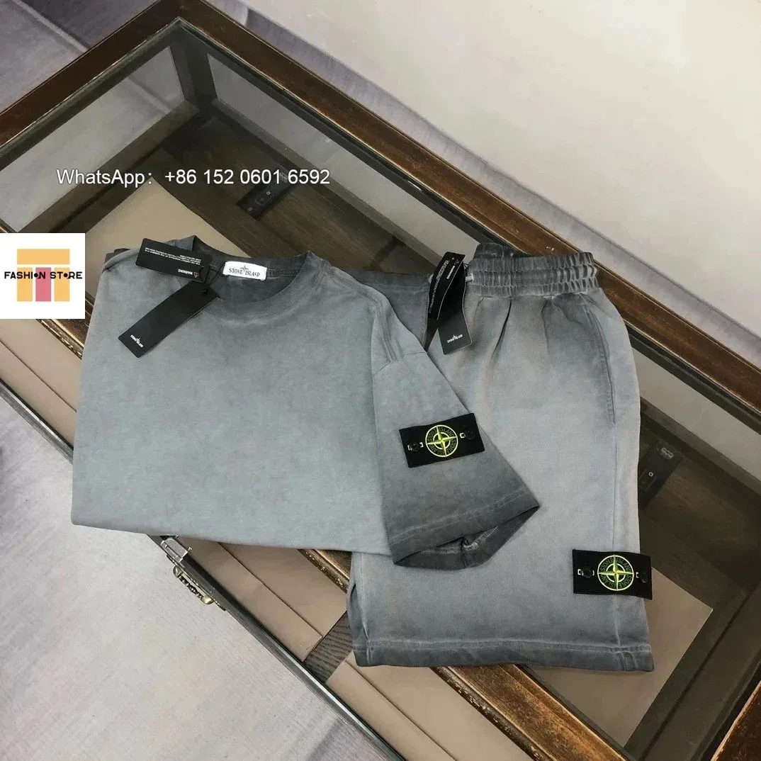 Stone Island Stone Island Grey Co-ord Set (T-Shirt & Shorts) Grey