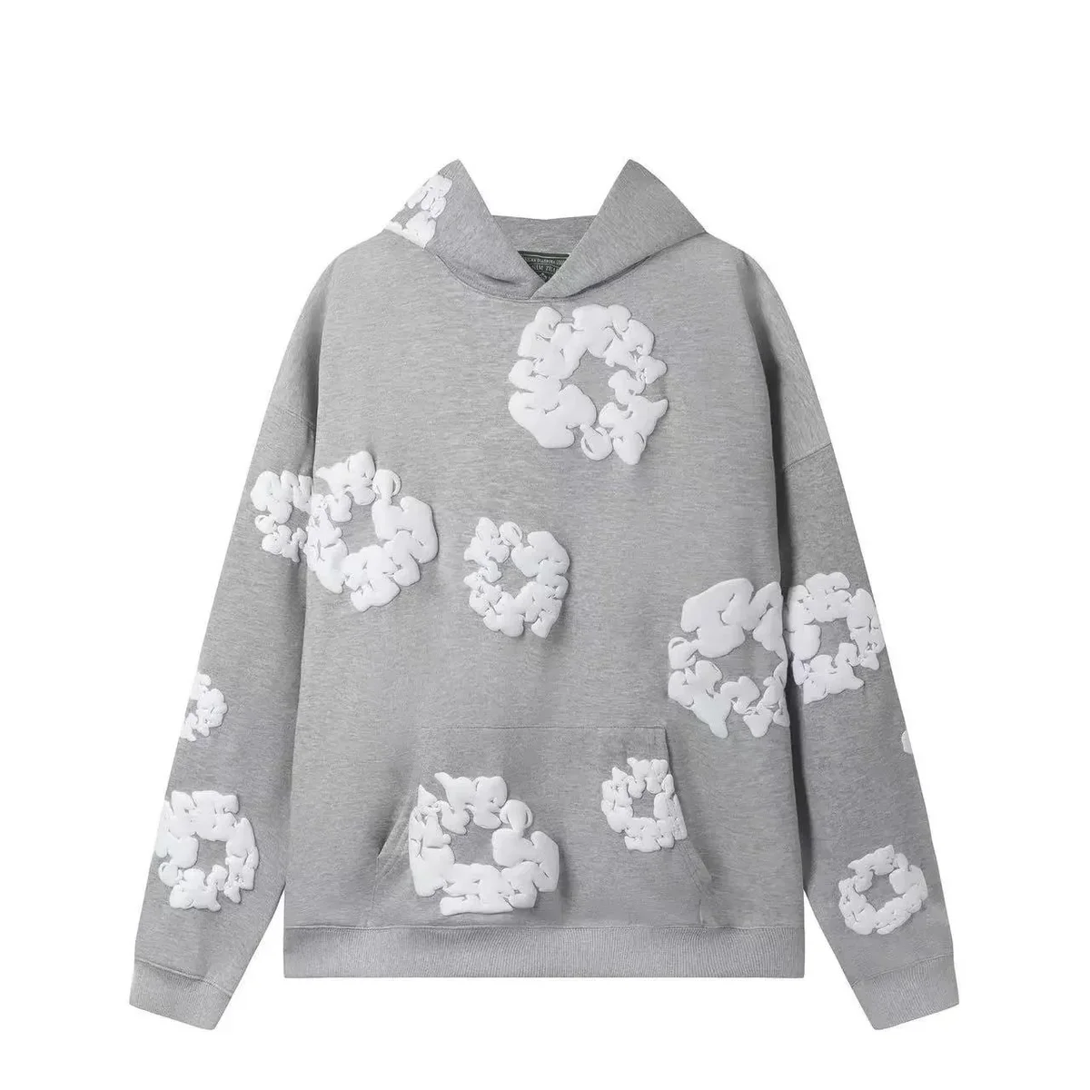 Other Gray Cloud Appliqué Hoodie Sweatshirt Grey - 1