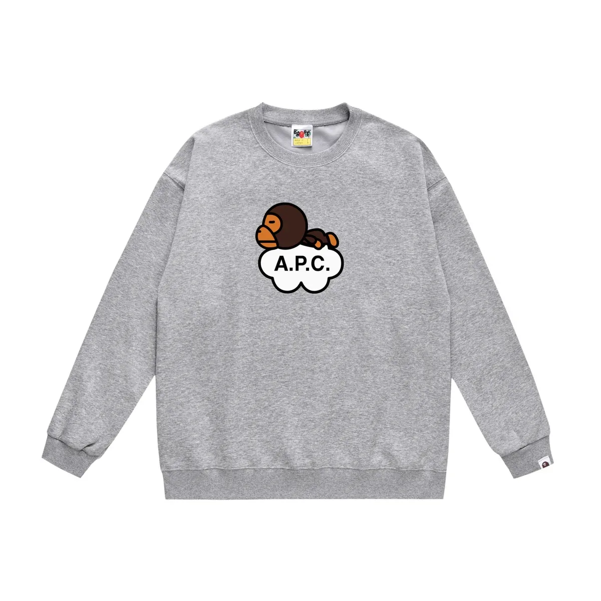 A Bathing Ape A Bathing Ape Grey Baby Milo Graphic Sweatshirt Grey - 1