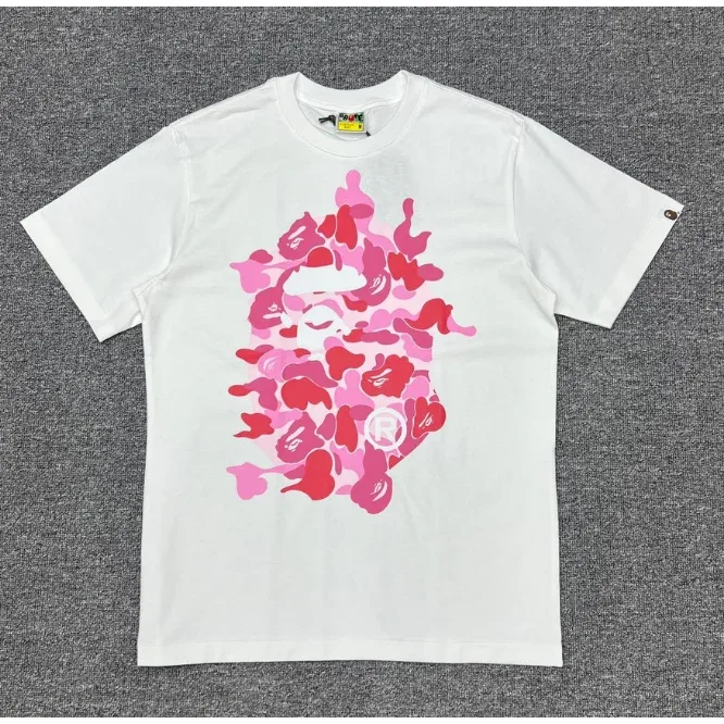 A Bathing Ape A Bathing Ape BAPE STA Pink Camo T-Shirt White - 1