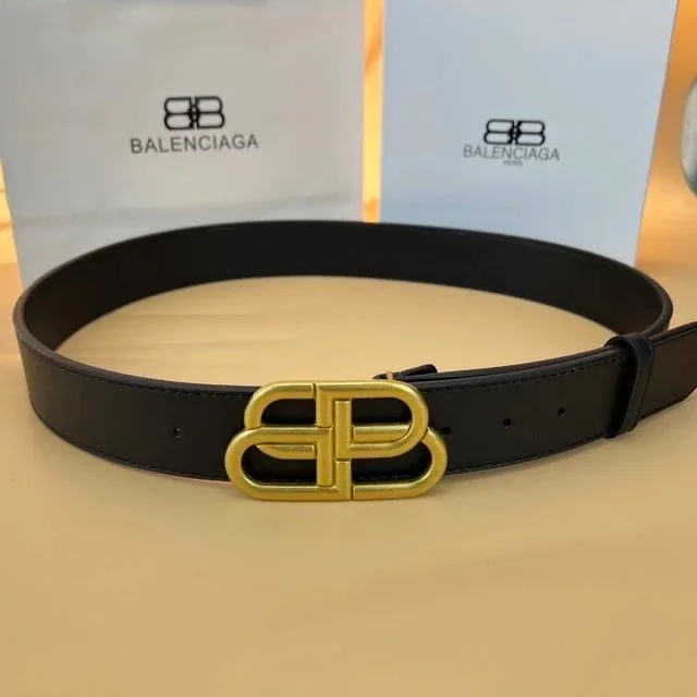 Balenciaga Balenciaga BB Belt Black Gold Belt Black - 1