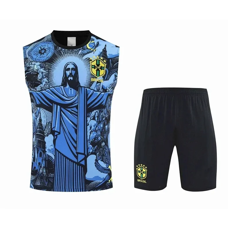 Other Soccer Jersey Set with Jesus Design, Black Shorts Black - 1