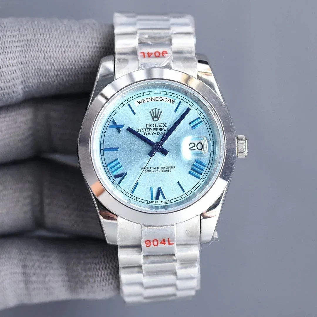 Rolex Rolex Oyster Perpetual Day-Date Ice Blue Dial Steel 36MM Unisex Blue
