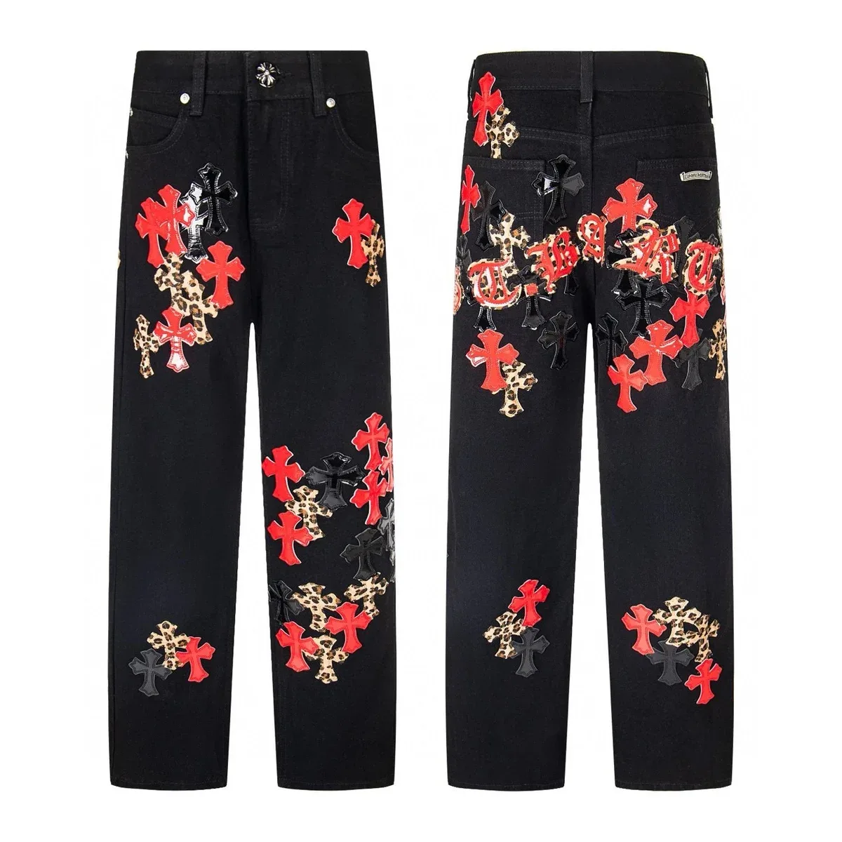 Chrome Hearts Chrome Hearts CH Cross Black Multi Cross Trousers Black