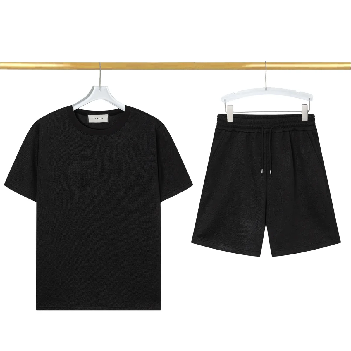 Gucci Gucci GG Monogram Black T-Shirt & Shorts Set Black - 1