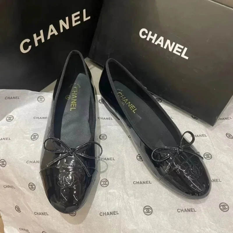 Chanel Chanel Classic Flap Black Patent Loafers Black