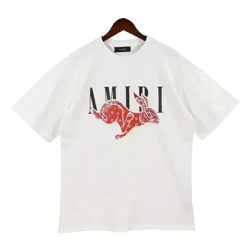 Amiri Amiri Rabbit Print Oversized T-Shirt White White - 1