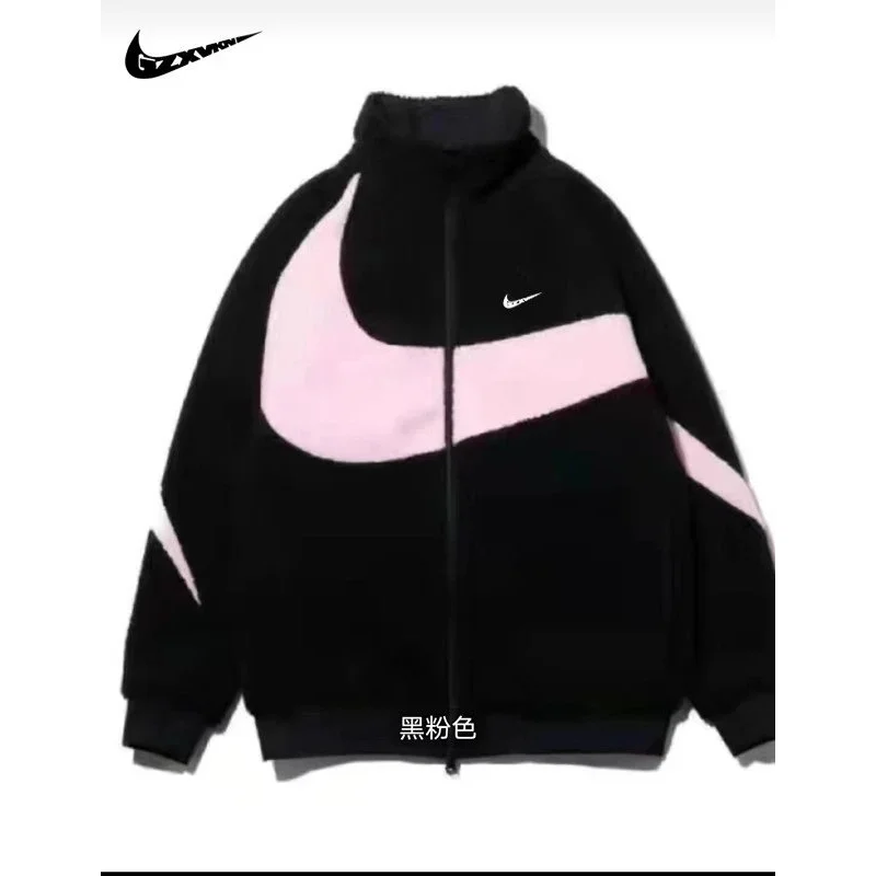 Nike Nike Sportswear Black/Pink Swoosh Zip-Up Jacket Black
