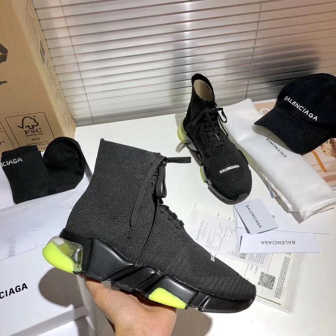 Balenciaga Balenciaga Speed Trainer Black/Neon Yellow Sneakers Black - 1