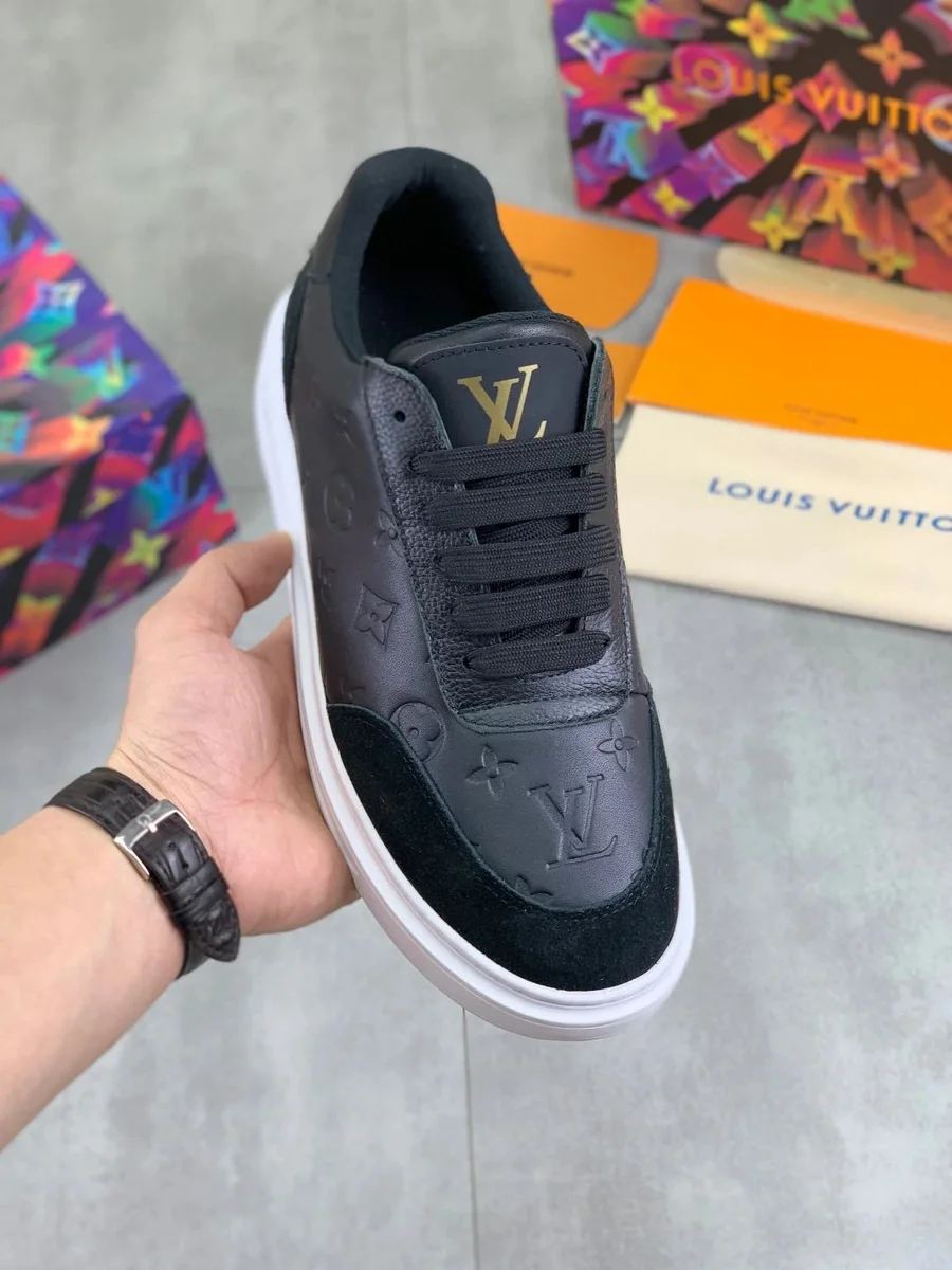Louis Vuitton LV Trainer Black Suede & Leather Sneakers