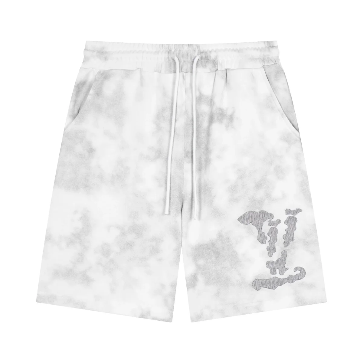 Other Abstract Tie-Dye Shorts White/Grey Casual White - 1