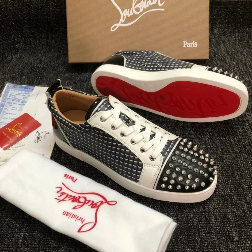 Christian Louboutin Christian Louboutin Loubi Spiked Sneakers Black/White Black - 1