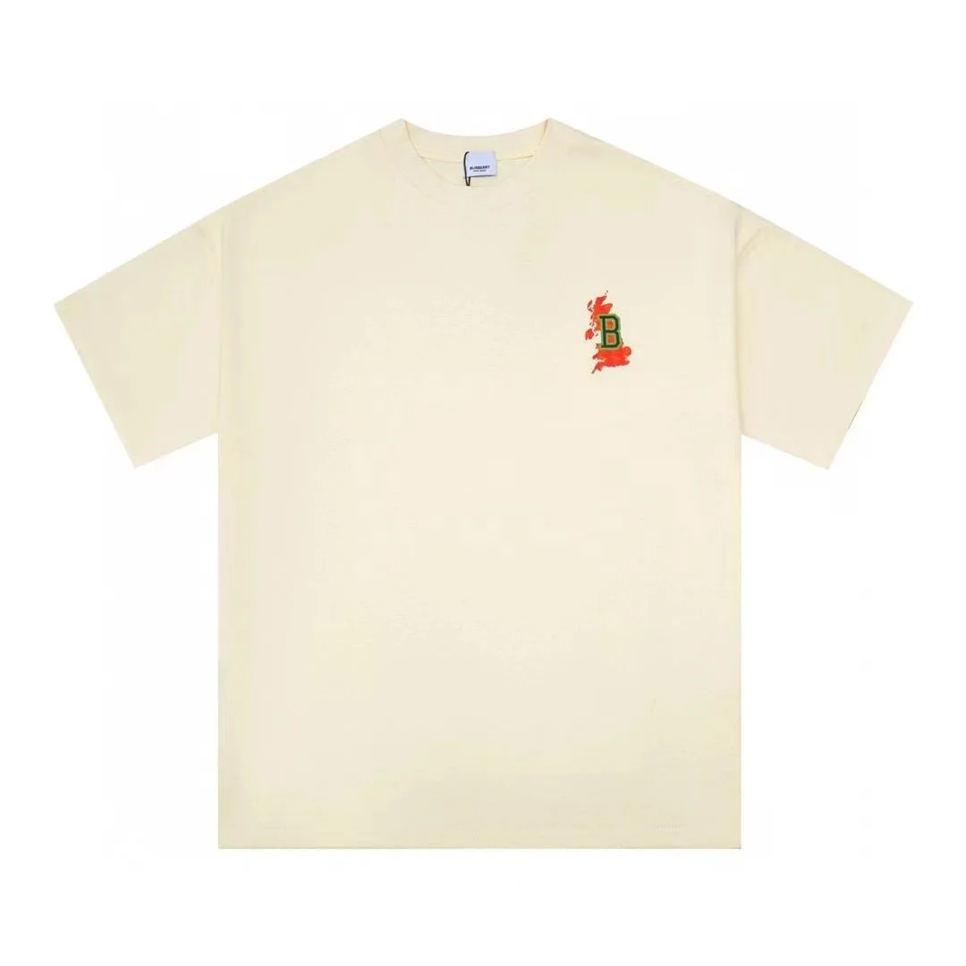 Burberry Burberry B Map T-Shirt Cream Solid T-Shirt Cream - 1