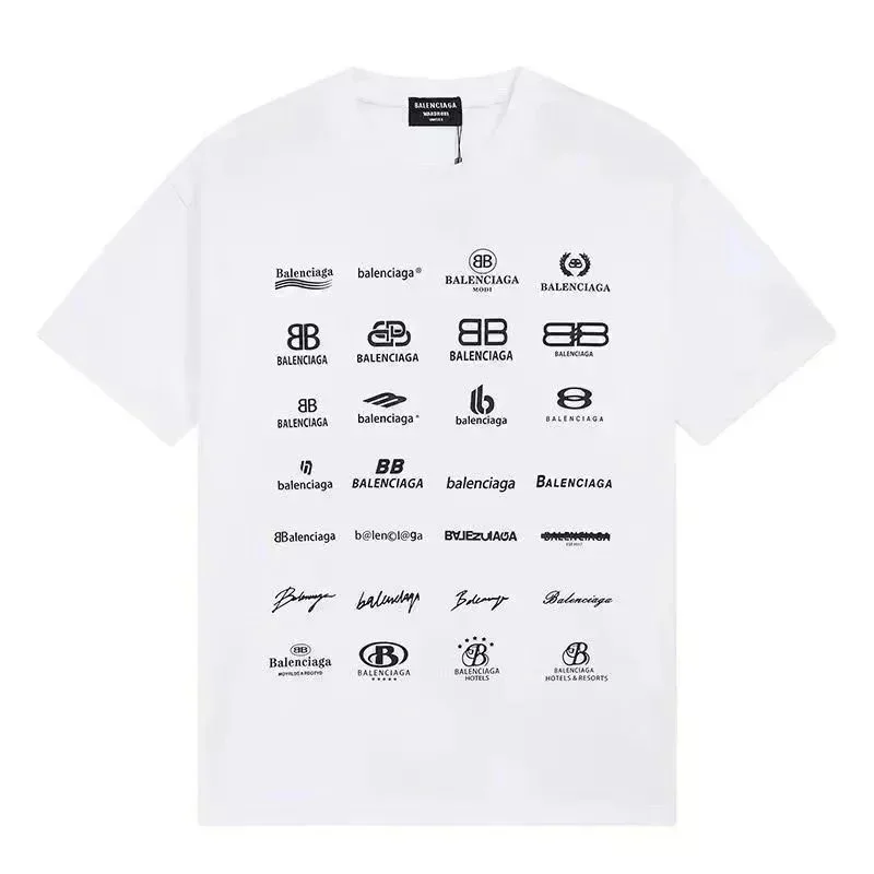 Balenciaga Balenciaga Logo Print T-Shirt White White - 1