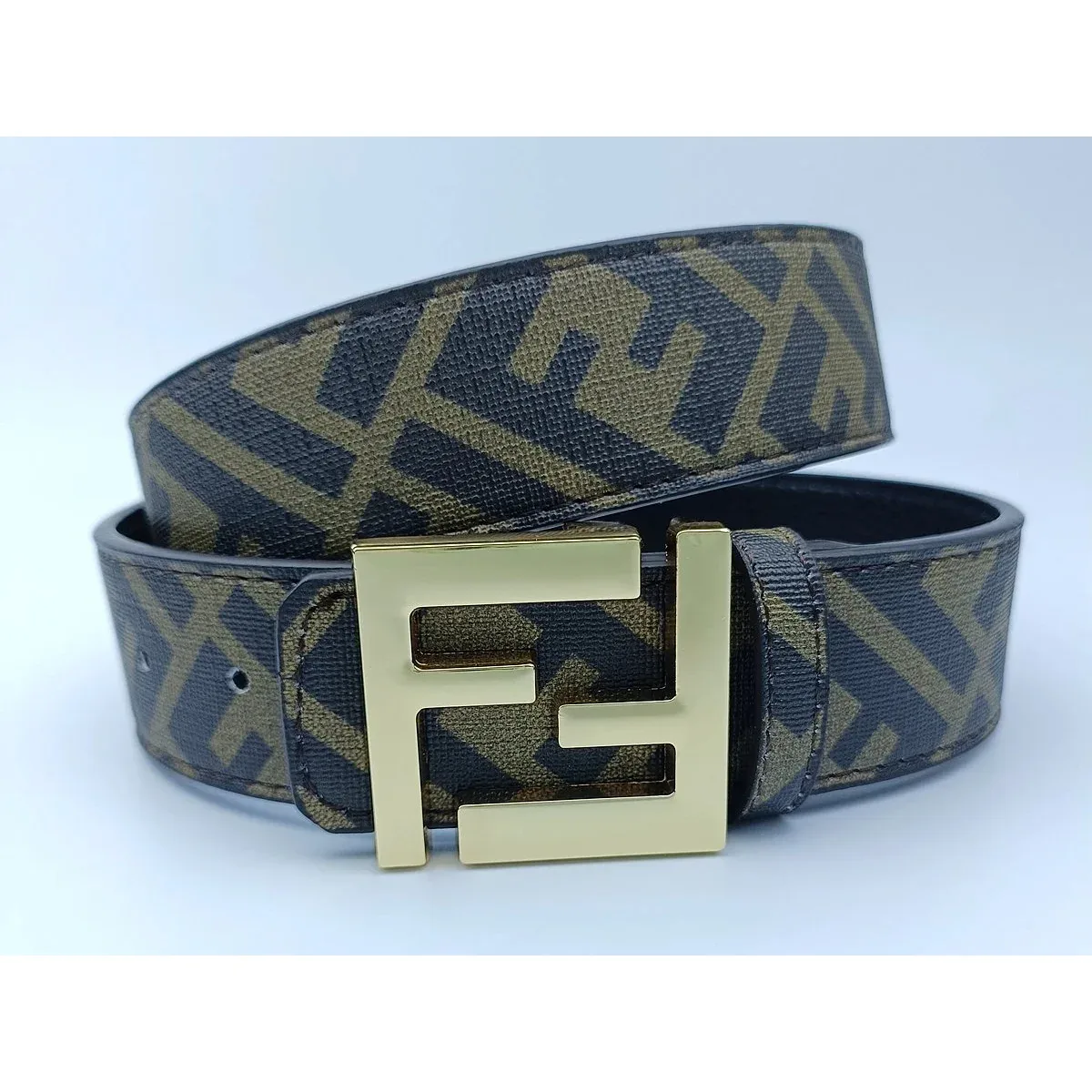Fendi Fendi FF Monogram Tan/Black Belt Multicolor
