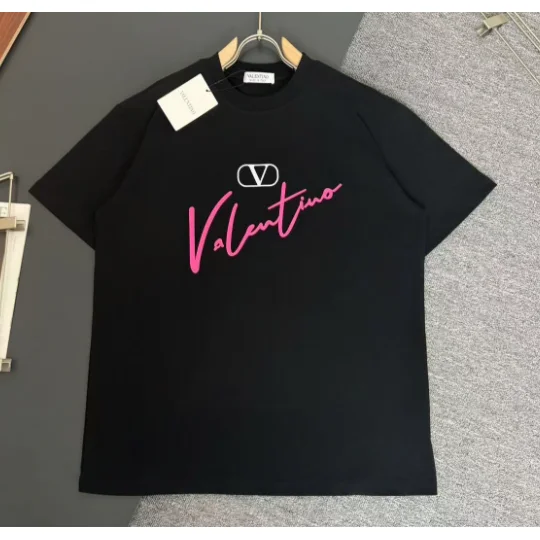 Valentino Valentino Black Pink Script T-Shirt Black - 1