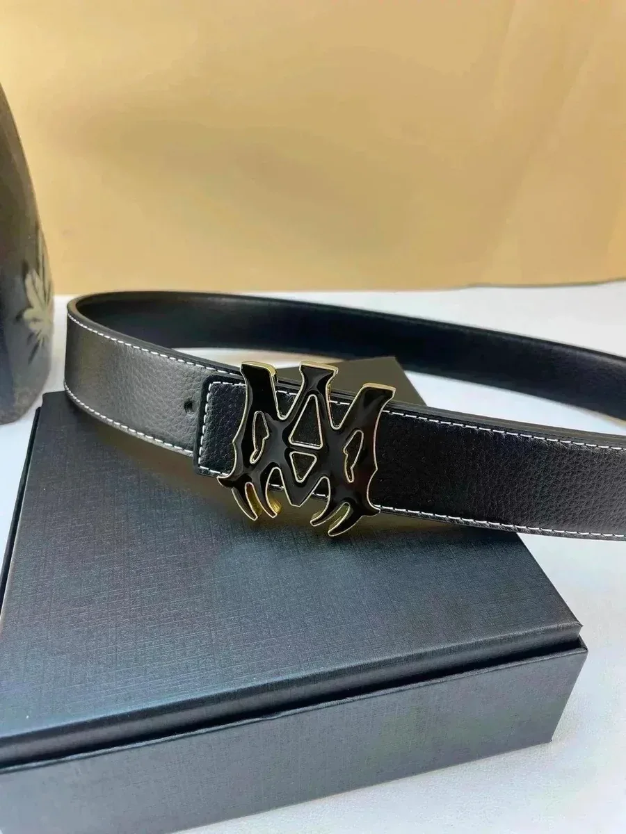 Amiri Amiri MX1 Black Leather Belt Black - 1