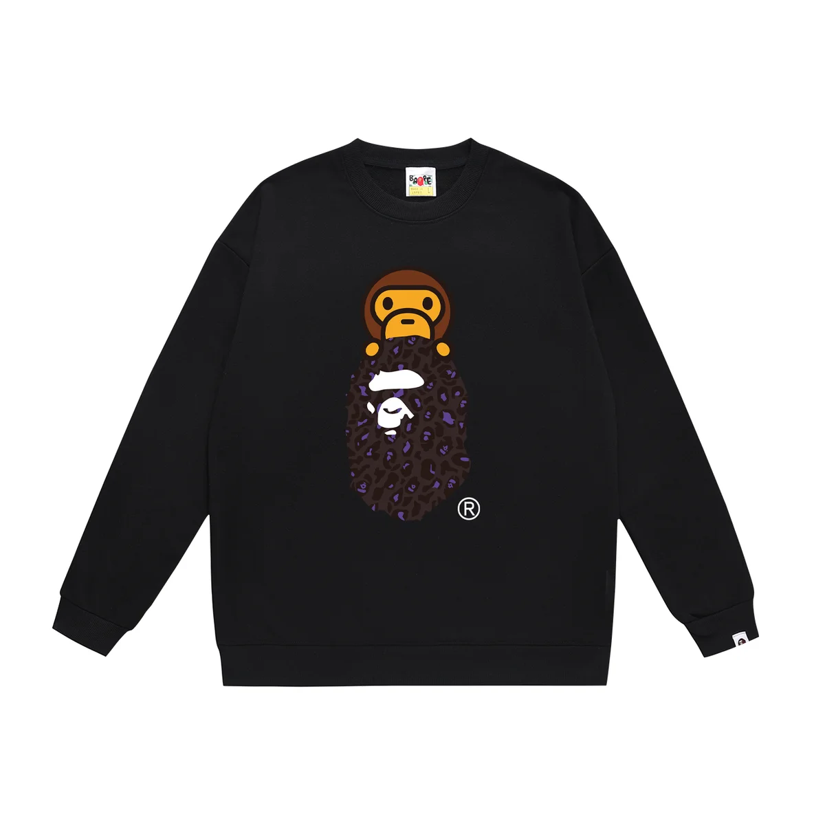 A Bathing Ape A Bathing Ape BAPE STA Purple Camo Crewneck Sweatshirt Black - 1