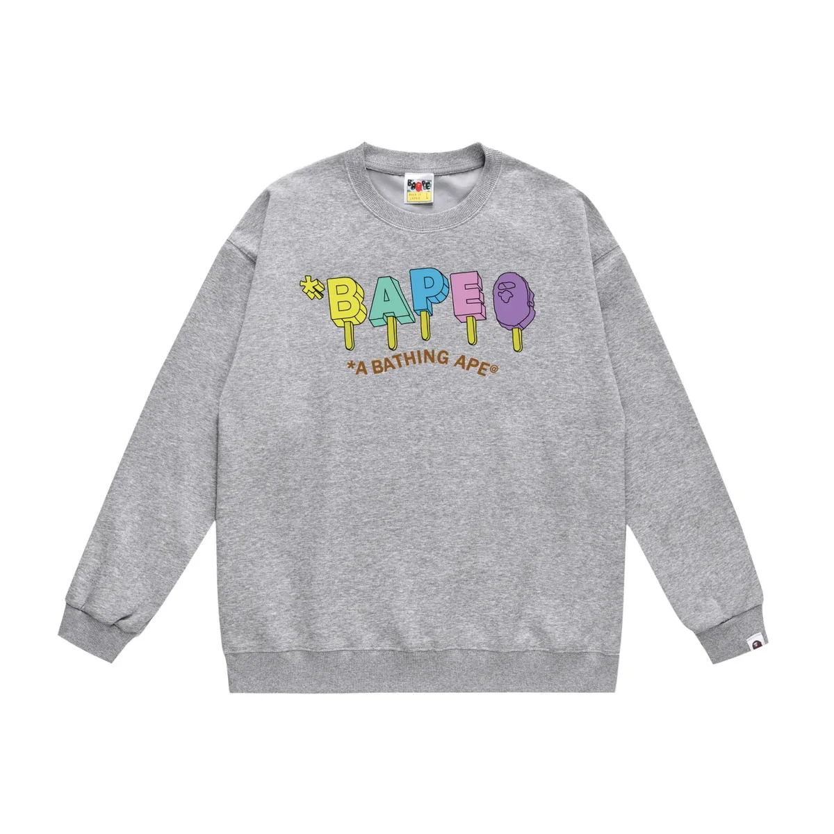 A Bathing Ape A Bathing Ape Ice Pop Crewneck Sweatshirt Grey Grey - 1