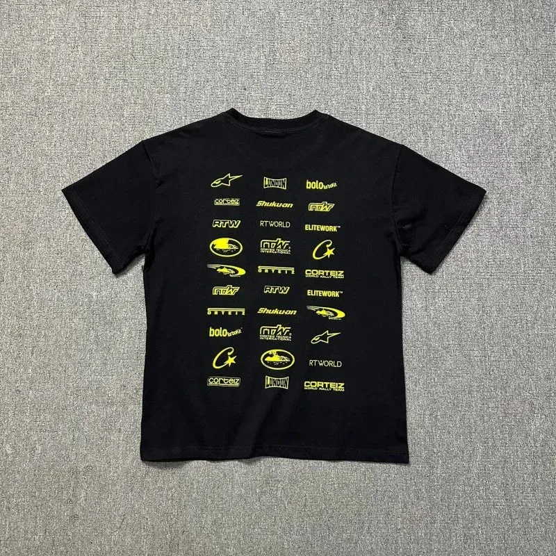 Other Black Graphic Tee with Neon Yellow Logos T-Shirt Black - 1