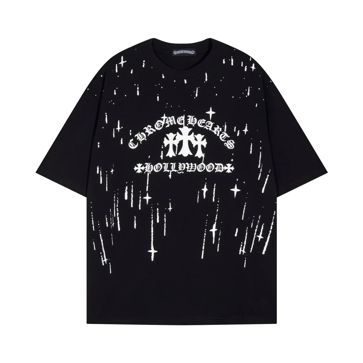 Chrome Hearts Chrome Hearts CH Cross Black/White Splatter T-Shirt Black