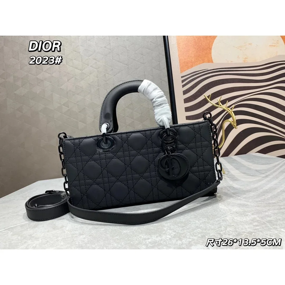 Dior Dior Lady Dior Black Quilted Leather Handbag Black