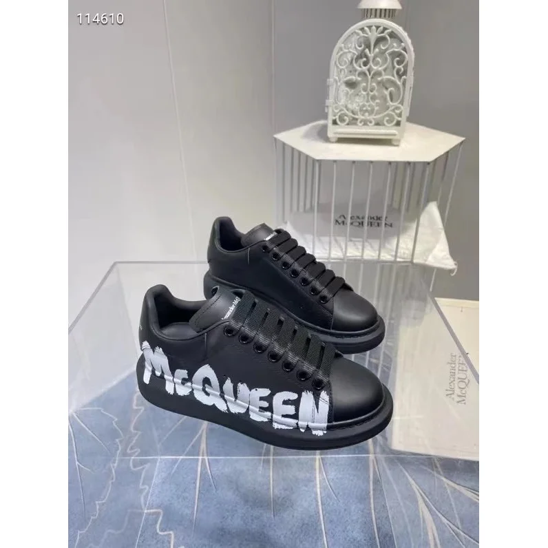 Alexander McQueen Alexander McQueen McQueen Black/White Graffiti Sneakers Black