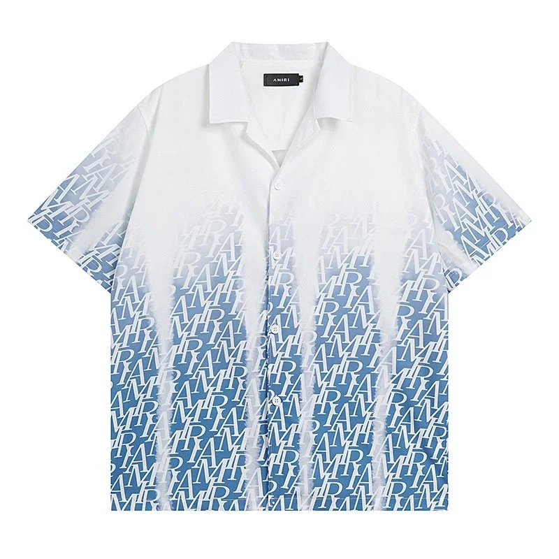 Amiri Amiri AMRI Blue Gradient Short Sleeve Shirt Blue