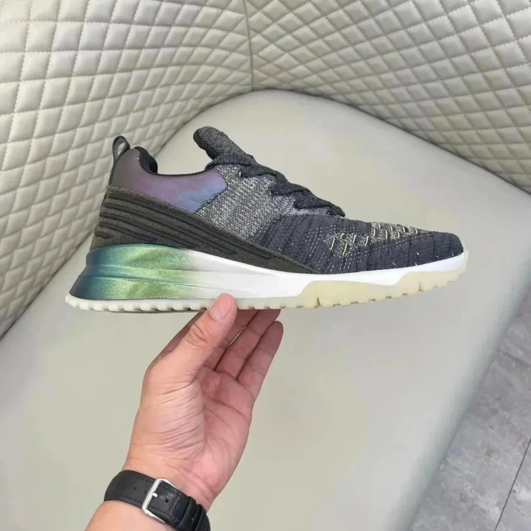 Other Unisex Iridescent Knit Sneakers Grey - 1