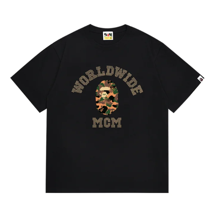 A Bathing Ape BAPE Worldwide MCM Black T-Shirt Black - 1